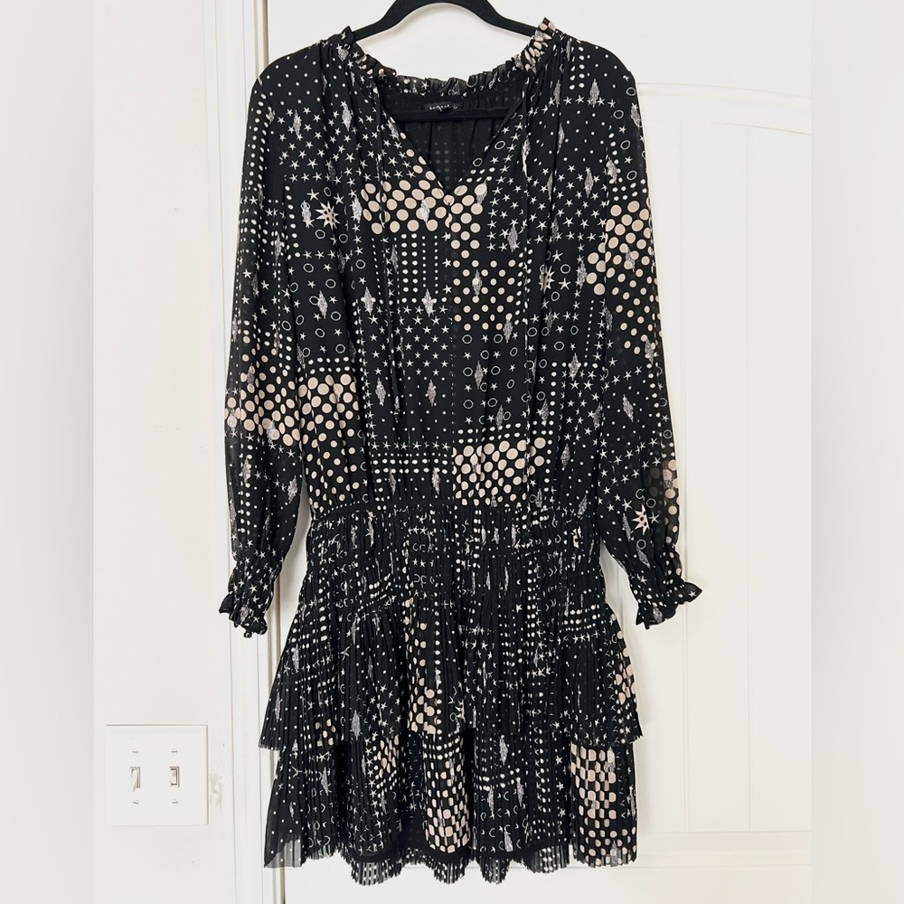 Current Air Black Glitter Celestial Drop Waist Dress